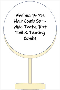 Abaima 15 Pcs Hair Comb Set - Wide Tooth, Rat Tail & Teasing Combs